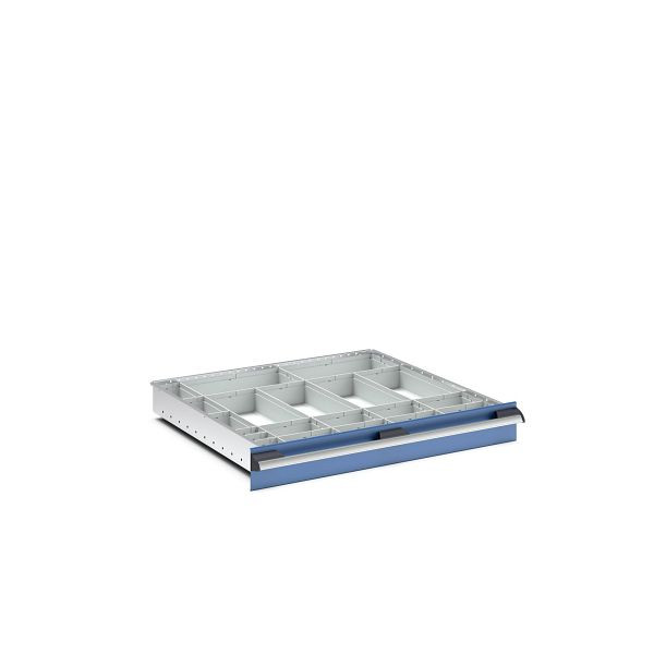 bott cubio Sortiment mit 20 Boxen, BxTxH: 800x750x68mm, Kunststoff / RAL 7035, 43020771