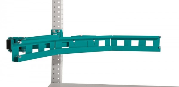 Manuflex Boxen-Einfachträger-Element für Stahl-Aufbauportale zum optimalen Zugriff auf Sichtlagerkästen, Wasserblau, ZB3976.5021