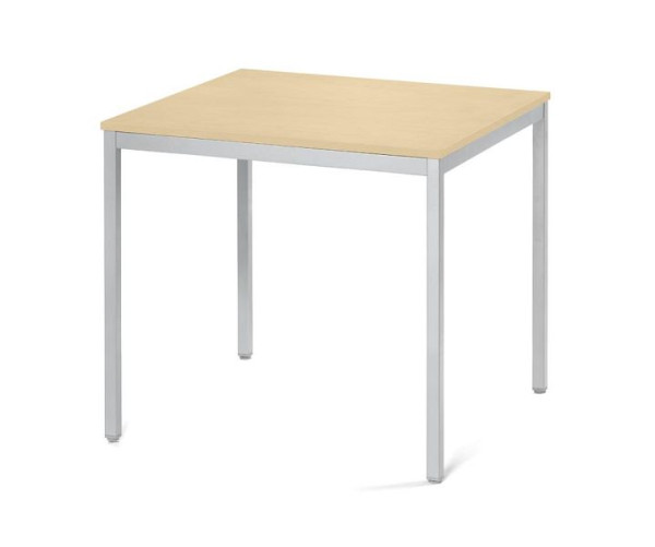 Deskin Konferenztisch PROFI MODUL, Platte Ahorn, Gestell Alusilber RAL 9006, B 800 x T 800 x H 728 mm, 359363