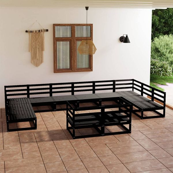 vidaXL 12-teilig Garten-Lounge-Set Massivholz Kiefer, 3076223