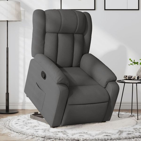 vidaXL Relaxsessel mit Aufstehhilfe Dunkelgrau Stoff, 3205317