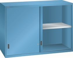 LISTA Aufsatzschrank 78x36E (BxTxH) 1431x725x1000mm KEY Lock, Lichtblau, Schiebetür, Vollblechtür, 62.645.010