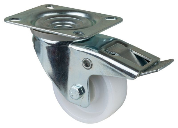 BS Rollen Transportrolle mit Feststeller, Breite 30 mm, Ø80 mm, bis 155 kg, Lauffläche/Radkörper Kunststoff, Kugellager, VE: 2 Stück, L420.B15.081