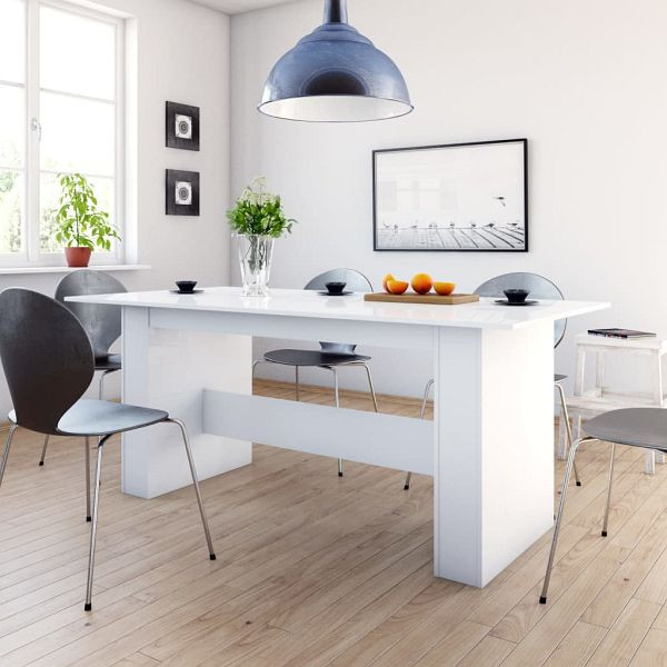vidaXL Esstisch Hochglanz-Weiß 180x90x76 cm Holzwerkstoff, 800474