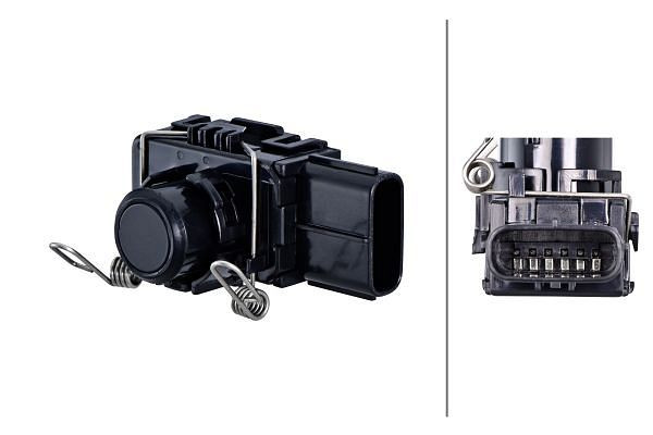 HELLA Sensor, Einparkhilfe, viereckig, 6-polig, gesteckt/geklemmt, lackierbar, 6PX 358 270-041