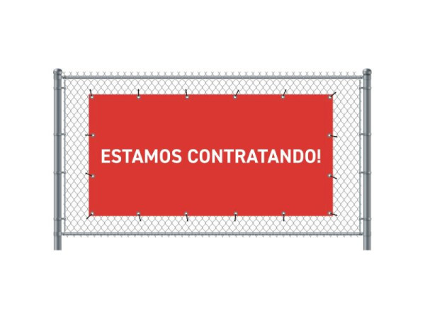 Showdown Displays Zaun-Banner 200 x 100 cm Wir Stellen Ein Spanisch Rot, FBG200-100-I743