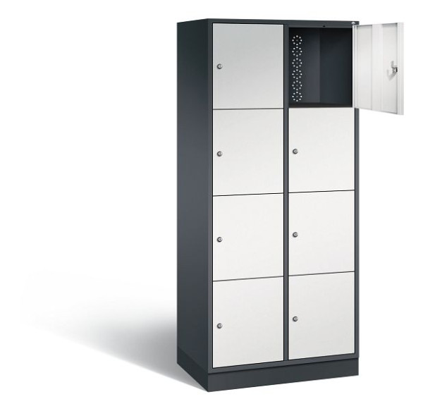 C+P XL-Schließfachschrank Intro, H1950xB820xT490mm, Farbe: Schwarzgrau / Lichtgrau, 8470-202 S10071
