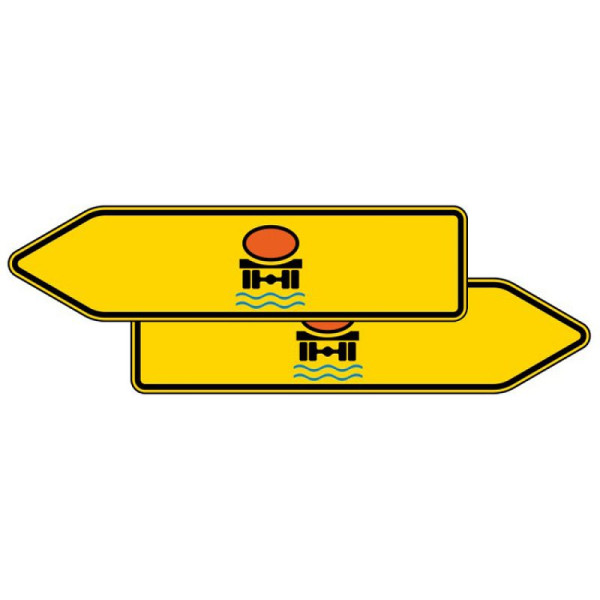 Stein HGS Pfeilwegweiser für Fahrzeuge mit wassergefüllter Ladung, doppelseitig Nr. 421-42, RA1/Flachform 3mm, 421-42-113