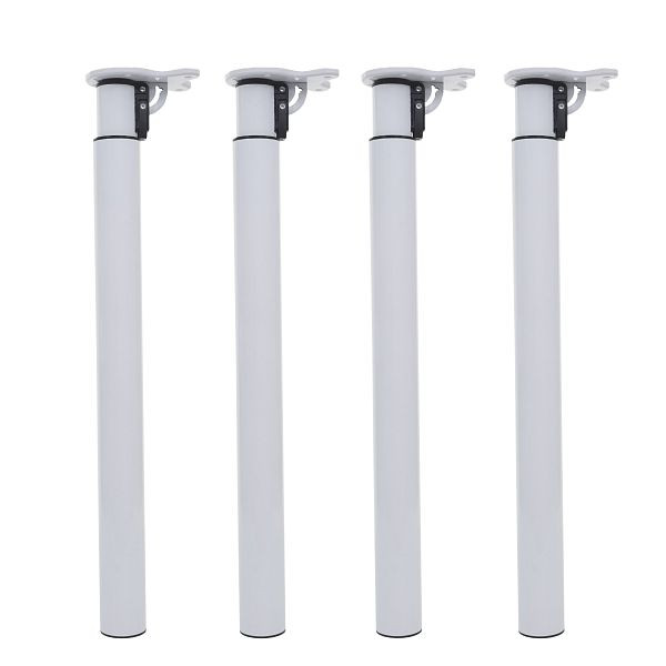 Mendler 4er-Set Tischbein HWC-H35 für Schreibtisch Tischfuß klappbar Drehmechanismus höhenverstellbar 70-110cm, weiß, 72893