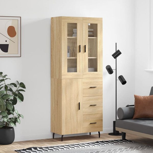 vidaXL Highboard Sonoma-Eiche 69,5x34x180 cm Holzwerkstoff, 3198484