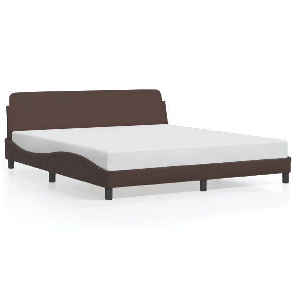 vidaXL Bettgestell mit Kopfteil Braun 180x200 cm Kunstleder, 373240
