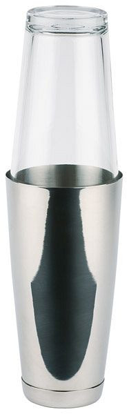 APS Boston Shaker, 2-teiliges Set, - Edelstahlbecher, 700 ml, Glas, 400 ml, komplette Höhe circa 30 cm, 93140