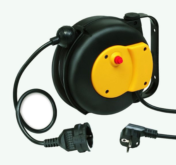 Ebinger Kabelaufroller MINI ELEKTRIK, Kunststoffgehäuse schlagfest, UV-beständig 6m Kabel H05VV-F 3x1,5mm² Schutzart IP 42, 2.200.005
