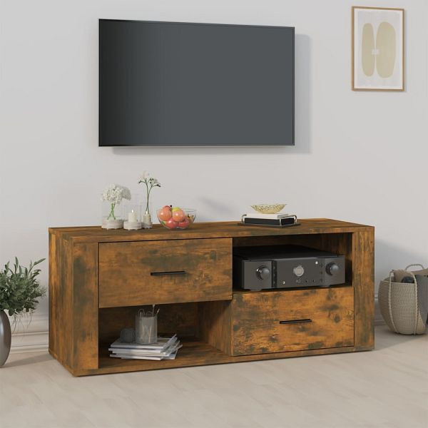 vidaXL TV-Schrank Räuchereiche 100x35x40 cm Holzwerkstoff, 823104