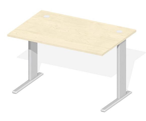Deskin Schreibtisch Basic M MULTI M, Ahorndekor, Gestell Alusilber, B 1200 x T 800 x H 740 mm, 219671