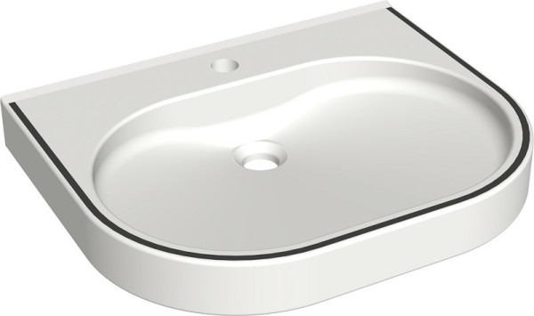 KWC Einzelwaschtisch, VARIUS, Miranit, 550x120x450 mm, barrierefrei, Farbstreifen, 2030020959