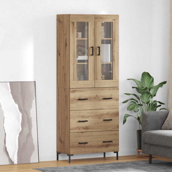 vidaXL Highboard 2 pcs Artisan-Eiche 69,5 x 34 x 180 cm Holzwerkstoff, 3415925