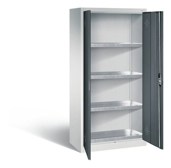 C+P Umweltschrank Acurado, H1950xB930xT500mm, Farbe: Lichtgrau / Anthrazitgrau, Muldengriff, 8921-315 S10361