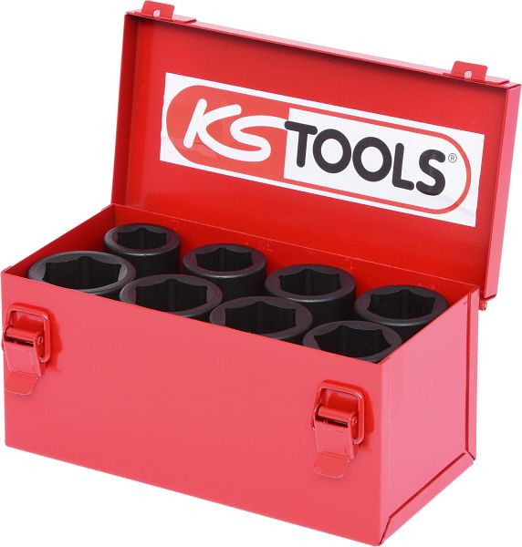 KS Tools 3/4" Sechskant-Kraft-Stecknuss-Satz, 8-teilig lang, 515.0510