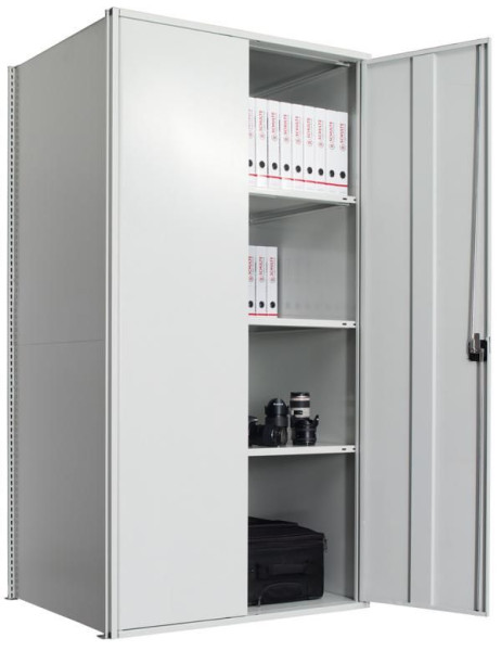 Schulte Anbauregal, Regalmodul M6, 2000 x 1000 x 800 mm, RAL 7035 lichtgrau/verzinkt, 5 MULTIplus150-Fachböden, 12585-M6