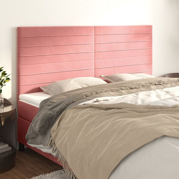 vidaXL Kopfteile 4 Stück Rosa 80x5x78/88 cm Samt, 3116531