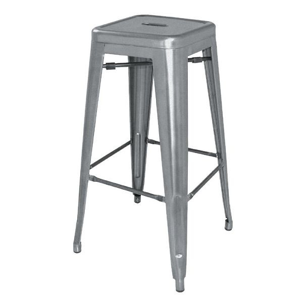 Bolero Bistro Stahlhocker Gun Metal Grey (4 Stück), DM934