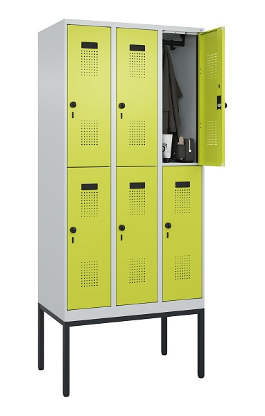 C+P Doppelstock-Spind Evolo PLUS, Gestell, 6 Fächer, 2120x900x500mm, 7035/0024, Drehriegel, 0493307-30 S10015
