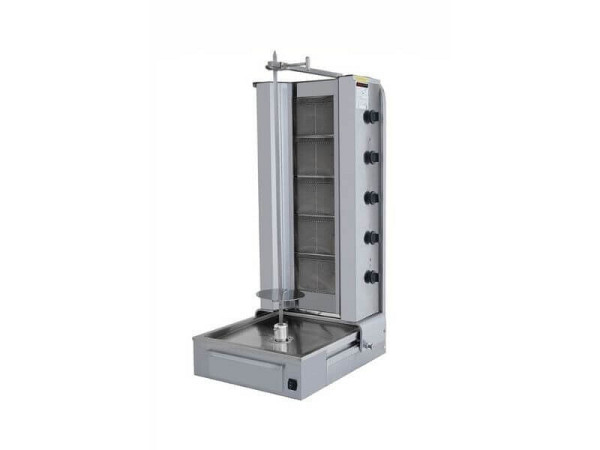 SGS Gastro Gas Dönergrill mit Motor unten, Gyrosgrill 5 Brenner, max. 100 kg, inkl. Flügeltüren, DS25