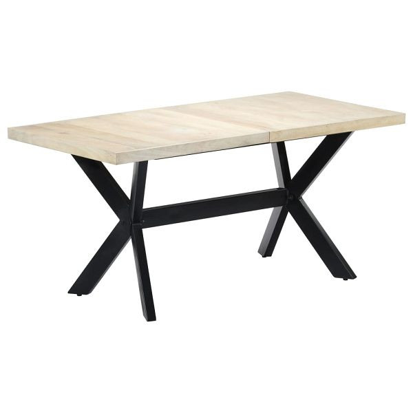 vidaXL Esstisch Weiß 160 x 80 x 75 cm Massivholz Mango, 247434