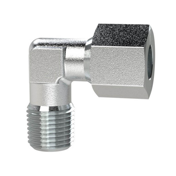 Riegler Winkel-Einschraubverschraubung, NPT 3/4, Rohr-Ø20, Stahl verzinkt, 159188
