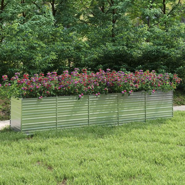 vidaXL Garten-Hochbeet 400x80x77 cm Verzinkter Stahl Silber, 316900
