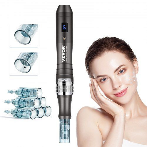 VEVOR Elektrischer Dermapen Mikronadelstift 6-Gang mit 6 Nadeln Anti Aging, NMWZ63K16Z3K9RUEGV2