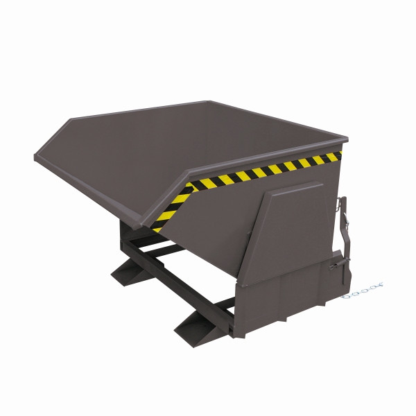 Eichinger Industrie Kippbehälter mit geschützten Abrollkufen, 1000 kg, 600 Liter, anthrazitgrau, 20110900000096