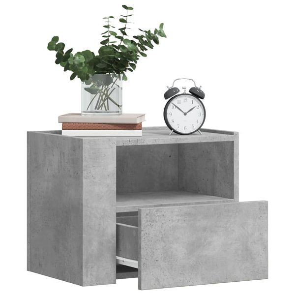 vidaXL Wand-Nachttische 2 Stück Betongrau 45x30x35 cm, 848318