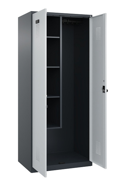 C+P Putzmittel-Spind Evolo PLUS, 2 Abteile, 1850x800x500mm, 7016/7035, Drehriegel, 049100-02 S10017