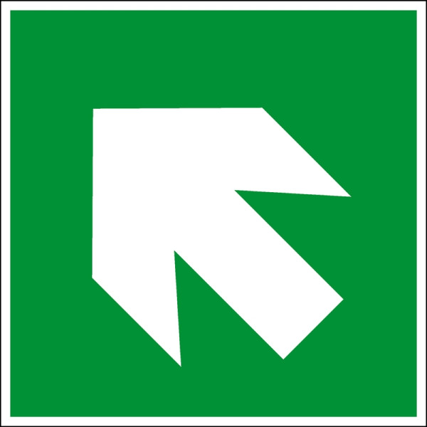 Eichner Fluchtwegsschild "Richtungsangabe schräg aufwärts/abwärts", B x H: 15 x 15 cm, Folie, selbstklebend, langnachleuchtend HI 150, 9225-14091-015