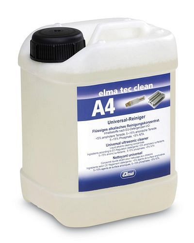 DENIOS Reinigungsmittel elma tec clean A4 für ULiteraschallgerät, alkalisch, VE: 10 Liter, 179-236