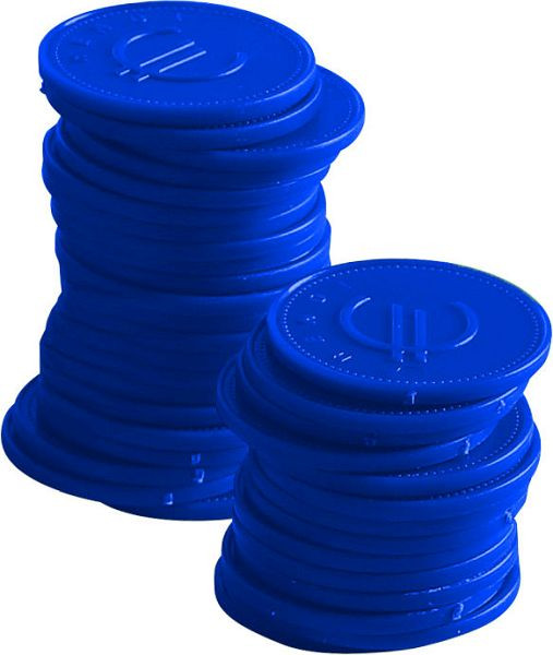 Bar up Pfandmünzen, VE: 100 Stück, Ø25 mm, Blau, 665121