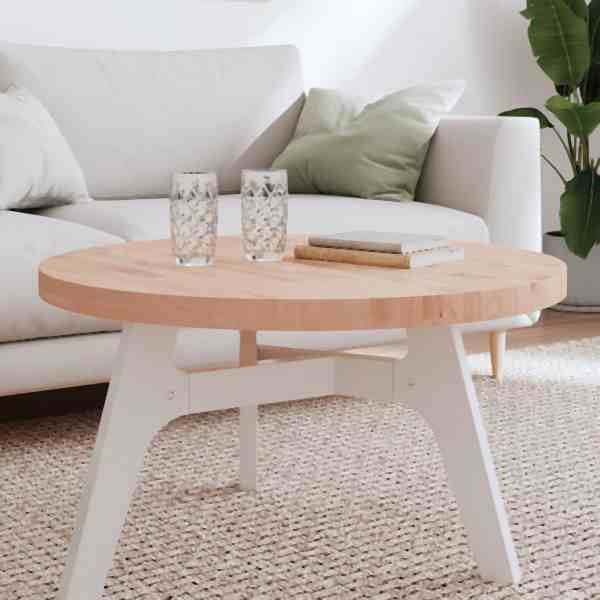 vidaXL Tischplatte Ø80x4 cm Rund Massivholz Buche, 355925