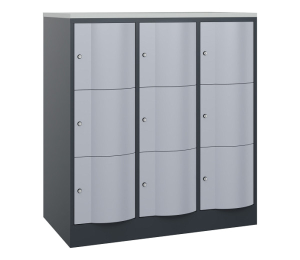 C+P XL-Schließfachschrank Resisto, H1255xB1148xT640mm, 7016/9006, 8573-373 S10208