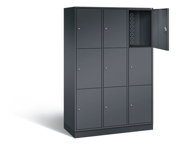 C+P XL-Schließfachschrank Intro, H1950xB1220xT490mm, Farbe: Schwarzgrau, 8370-302 S10091