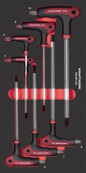 Kraftwerk PRO LINE EVA3 T-Griff Schraubendreher Innensechskant-Einlage 20x40 7-tlg, 105.401.031
