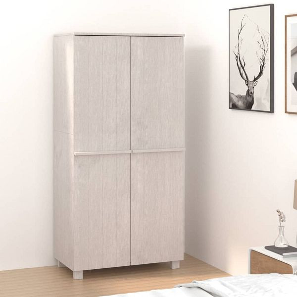 vidaXL Kleiderschrank HAMAR Weiß 89x50x180 cm Massivholz Kiefer, 340481