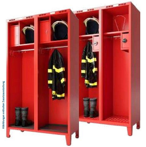 Eurobox Feuerwehrschrank, Premium I (Fach oben), Lochung k / Helmhalter l, 1.800 x 400 x 500 mm, 1 Abteil, 2030-040100