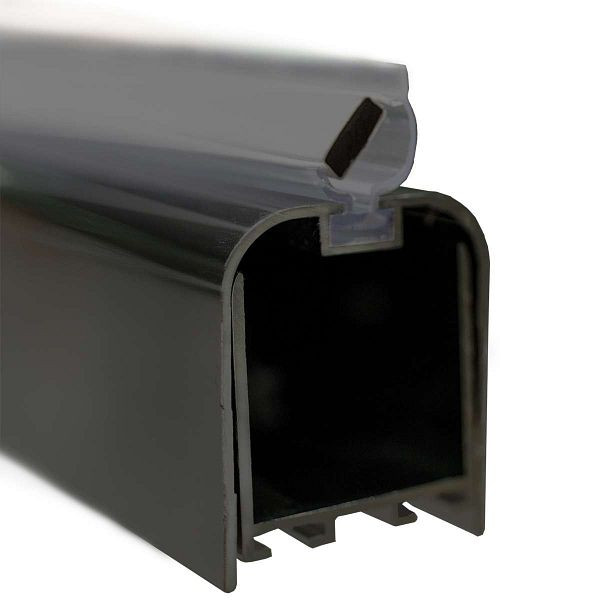 Sanotechnik Wandprofil schwarz matt inkl. Magnetstreifen 4,5–6,5x195cm, D1000B