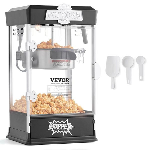 VEVOR Popcornmaschine, Tisch-Popcorngerät 480W 4oz Schwarz, TSBMHJHS4OZ4ER7RDV2