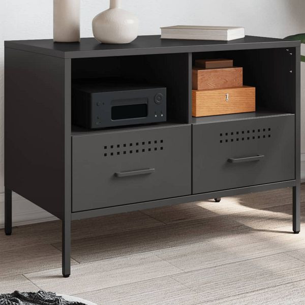 vidaXL TV-Schrank Schwarz 68x39x50,5 cm Kaltgewalzter Stahl, 843042