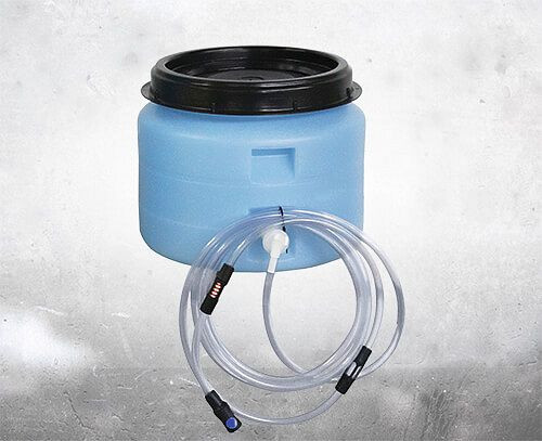 IBH Fallwasserbehälter 30 Liter, komplett mit Absperrhahn, Fließanzeiger und Schnellkupplung mit Feinfilter, 259700000
