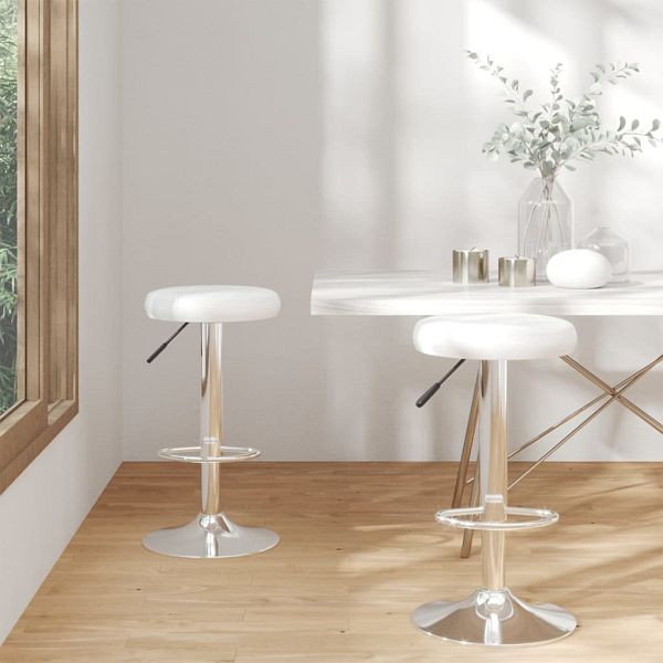 vidaXL Barhocker 2 Stück Weiß Kunstleder, 333097, 8720286514771