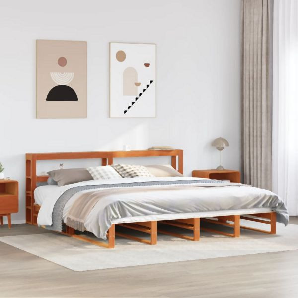 vidaXL Massivholzbett ohne Matratze Wachsbraun 200x200 Kiefernholz, 3306509